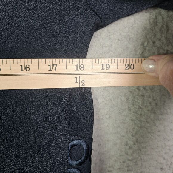 Betsys Things Cropped Navy Blue Jacket Size 10 Embroidered Hem Vintage - Picture 7 of 10